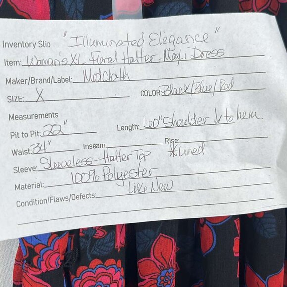 ModCloth Illuminated Elegance Chiffon Floral Halter Maxi Dress XL WhimsyGoth Fai - Picture 2 of 9